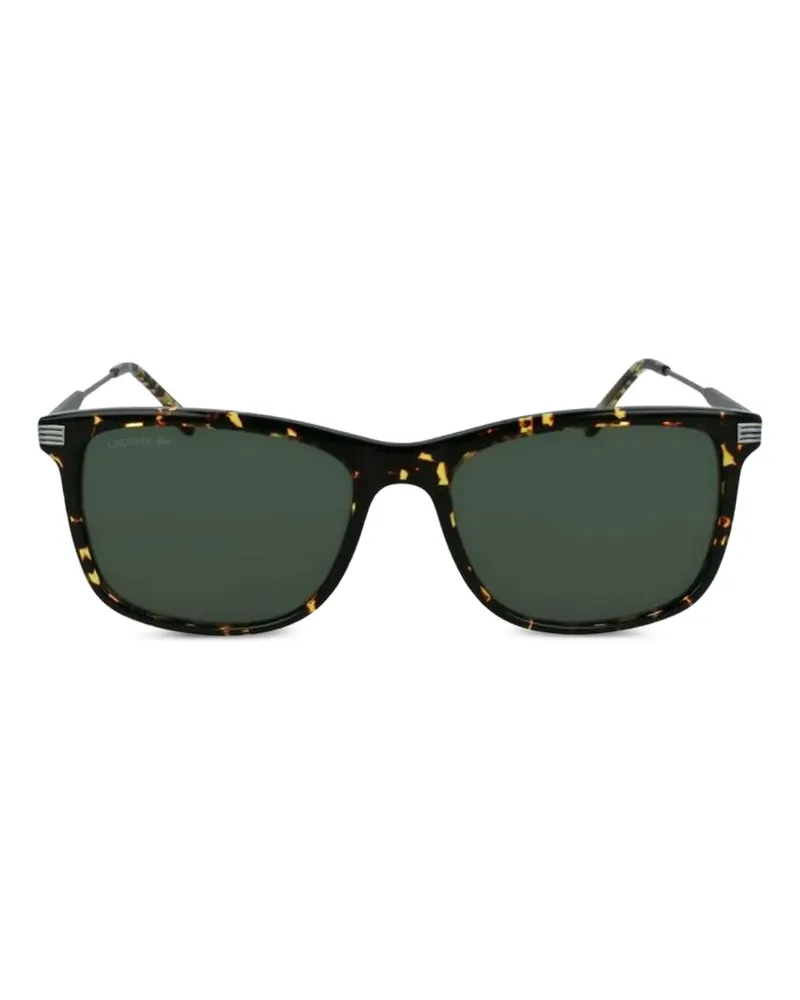 Lacoste Eckige Sonnenbrille in Schildpattoptik - Grün Grün