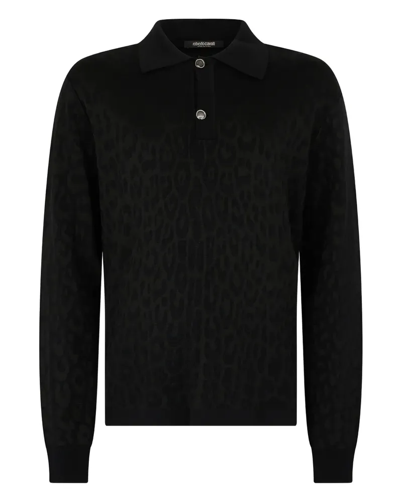 Roberto Cavalli Poloshirt mit Leoparden-Print - Schwarz Schwarz