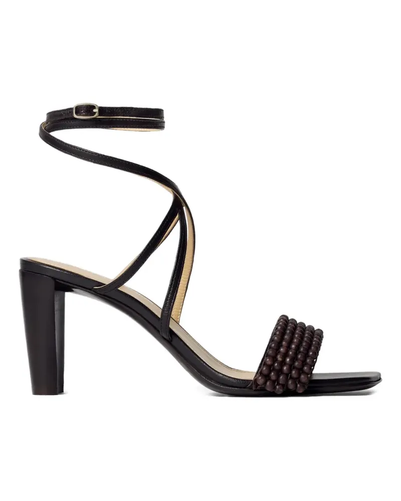 Christophe Lemaire Sandalen mit Perlenkreuz - Braun Braun