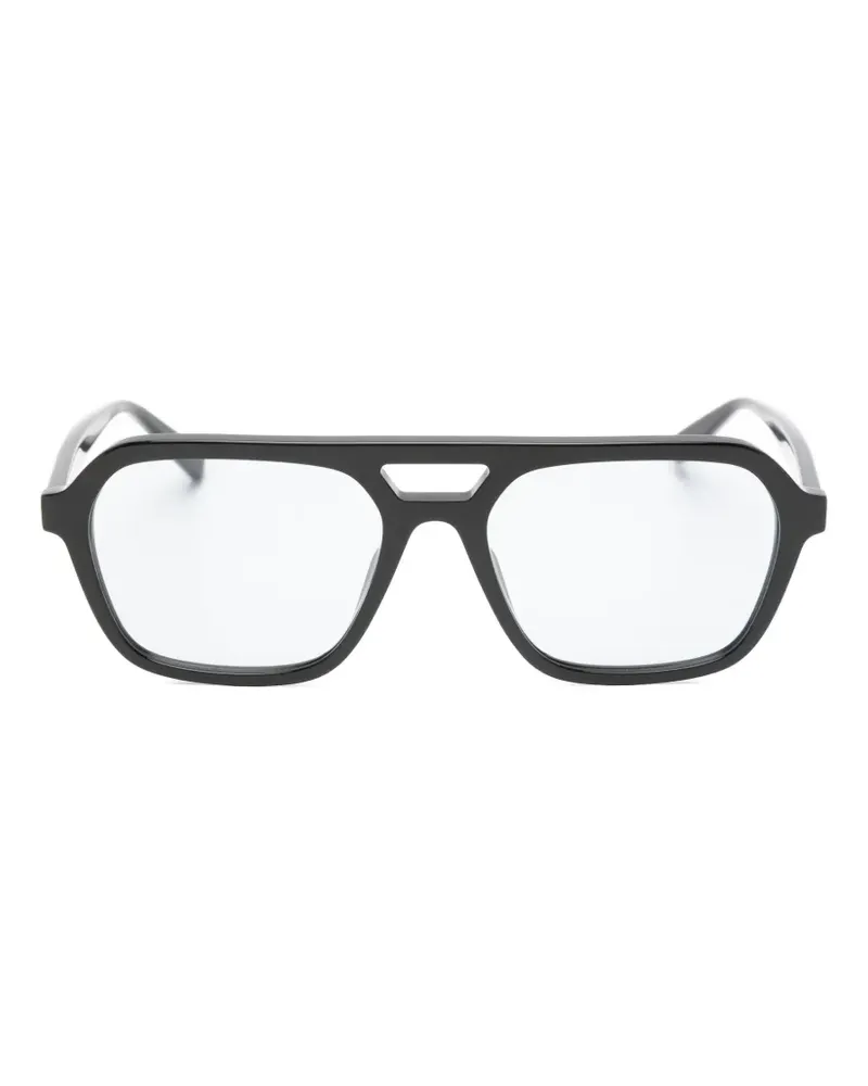 Saint Laurent double-bridge pilot-frame sunglasses - Schwarz Schwarz