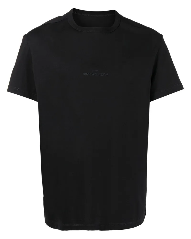 Maison Margiela T-Shirt mit Logo-Print - Schwarz Schwarz