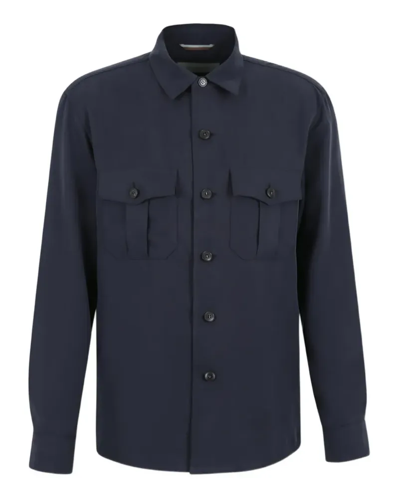 Canali Jacke mit geknöpften Taschen - Blau Blau