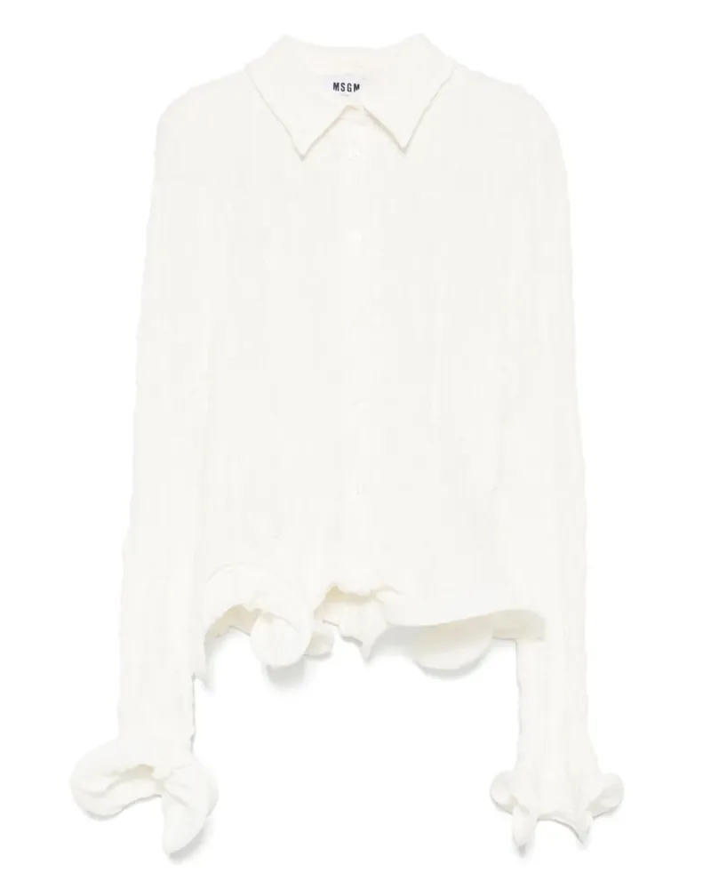 MSGM Hemd mit texturiertem Finish - Weiß Weiß