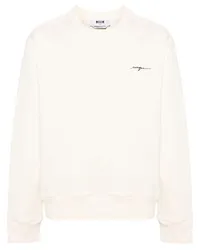 MSGM Sweatshirt mit Logo-Stickerei Nude