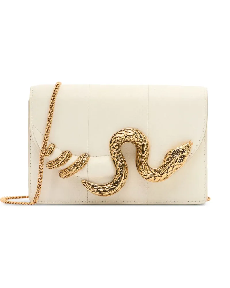 Roberto Cavalli snake-motif mini bag - Weiß Weiß