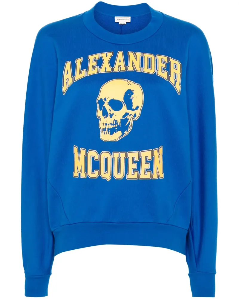 Alexander McQueen Sweatshirt mit Totenkopf-Print - Blau Blau