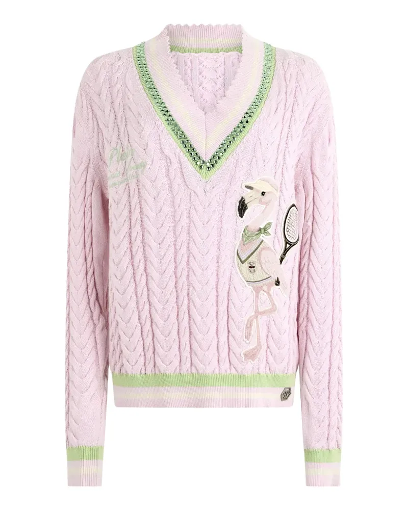 Philipp Plein Pullover mit V-Ausschnitt - Rosa Rosa