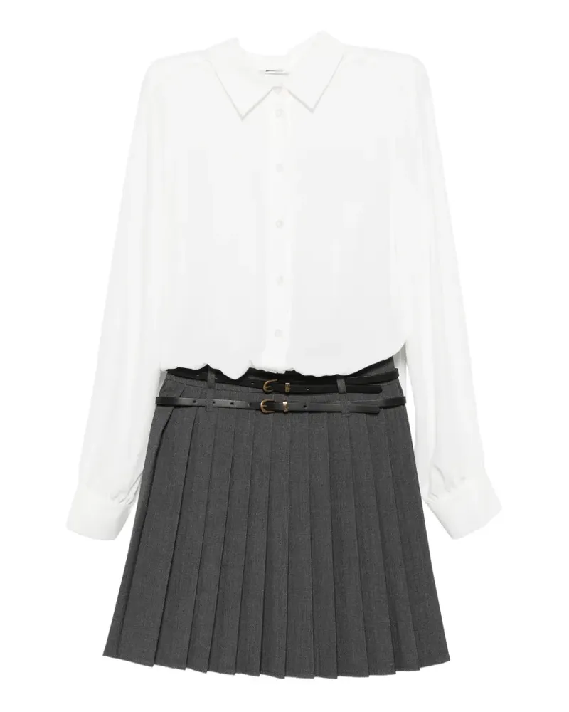 Liu Jo Plissiertes Midikleid mit Gürtel - Grau Grau