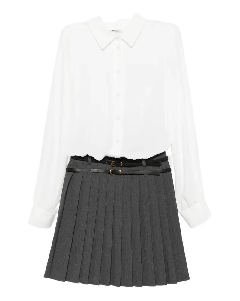 Liu Jo Plissiertes Midikleid mit Gürtel - Grau Grau