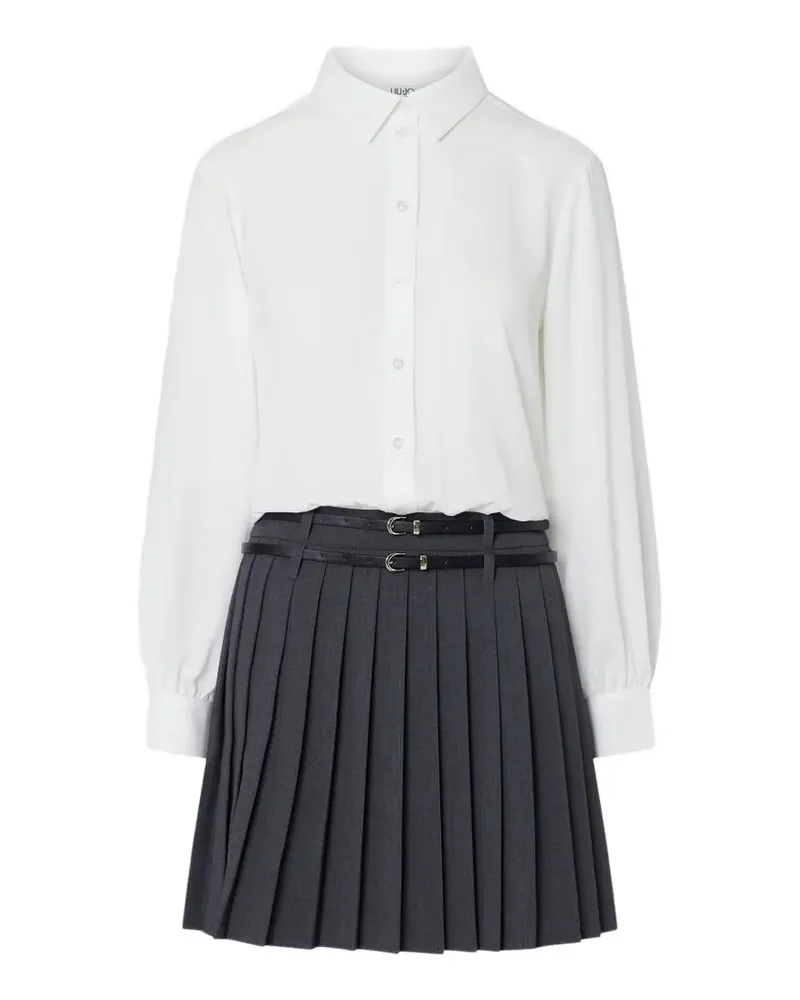 Liu Jo Plissiertes Midikleid mit Gürtel - Grau Grau