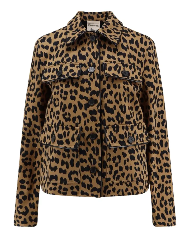 Semicouture Arabella Jacke mit Animal-Print - Braun Braun