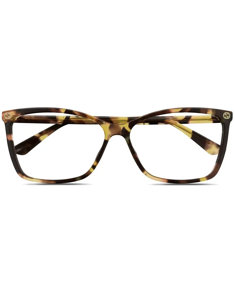 Gucci Brille mit eckigem Gestell - Braun Braun