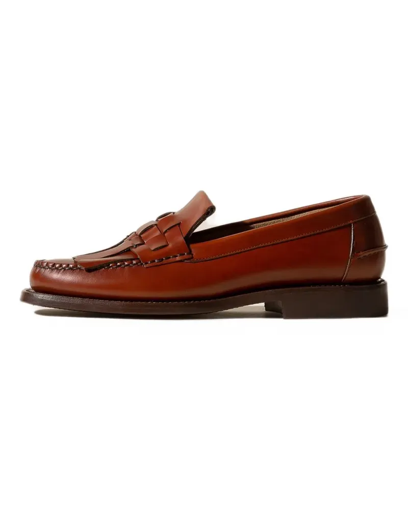 HEREU Marti interwoven fringe loafers - Braun Braun