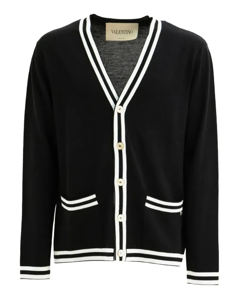 Valentino Garavani Cardigan mit gestreiften Details - Schwarz Schwarz