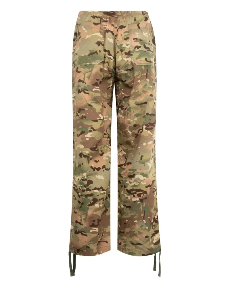 PLEASURES Gem drawstring camouflage trousers - Grün Grün