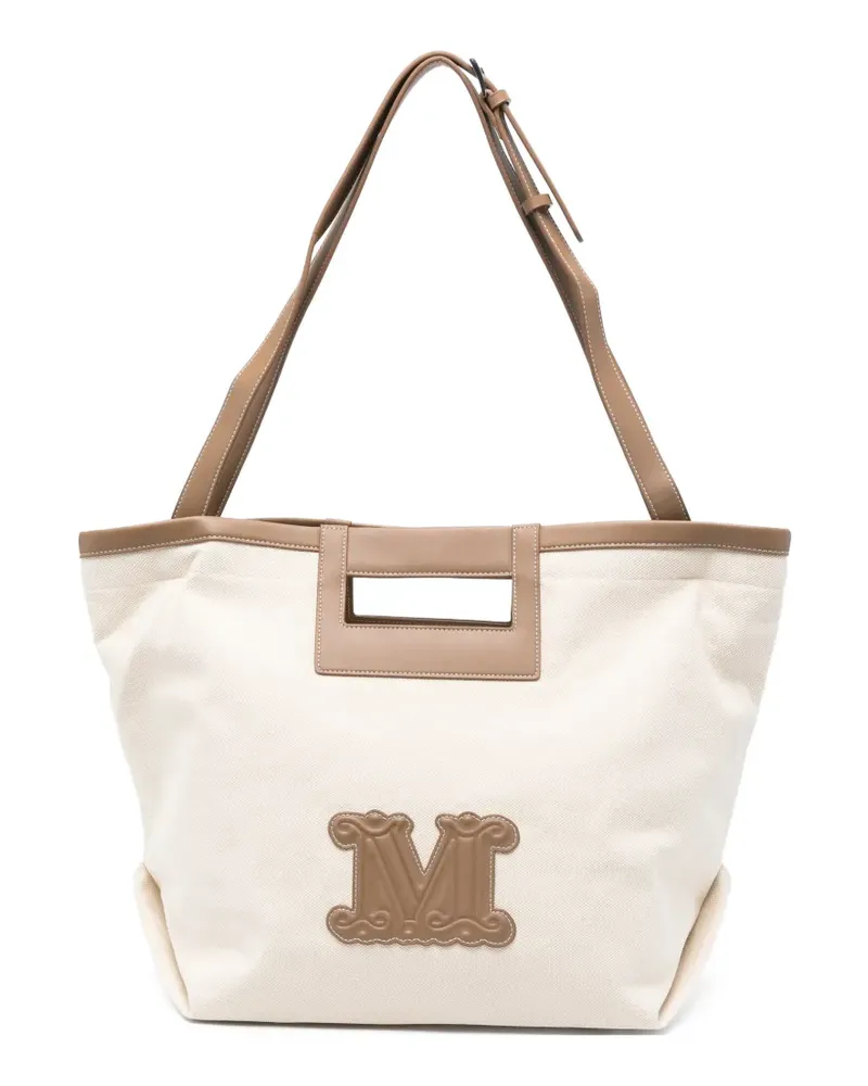 Max Mara logo-patch tote bag - Nude Nude