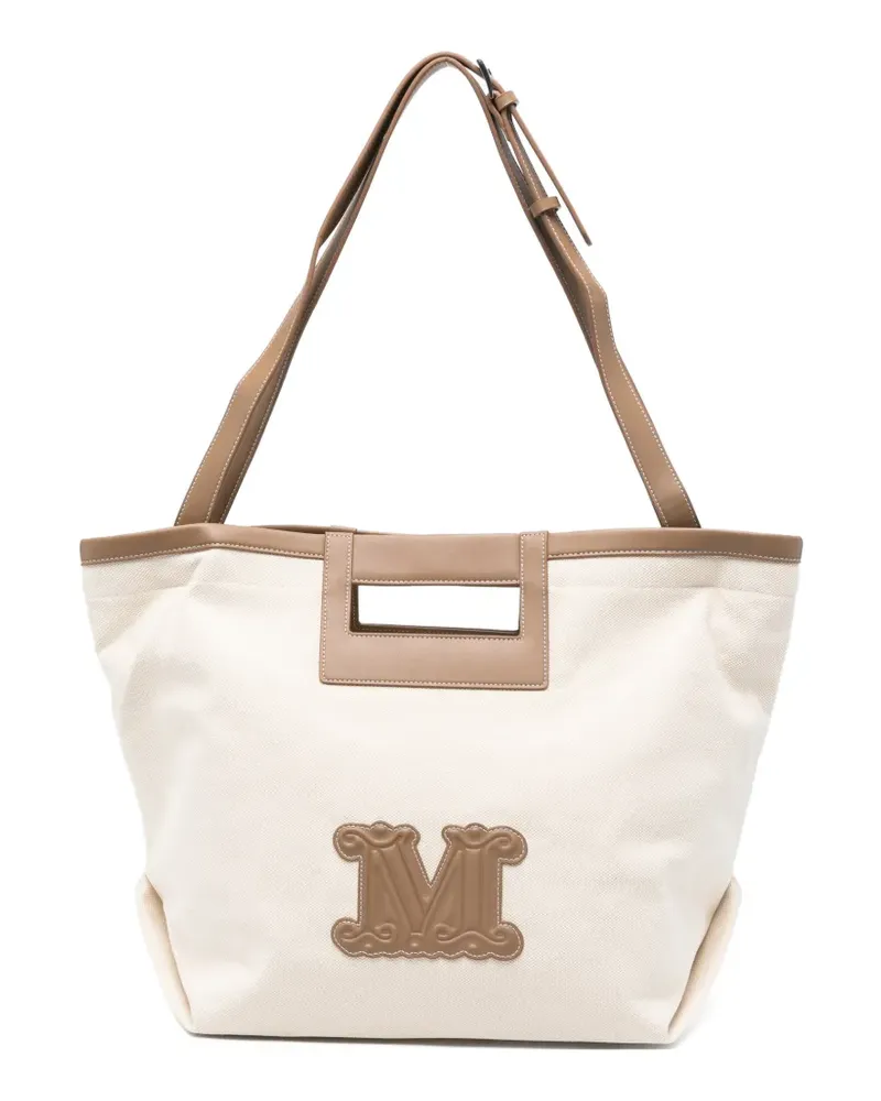 Max Mara logo-patch tote bag - Nude Nude
