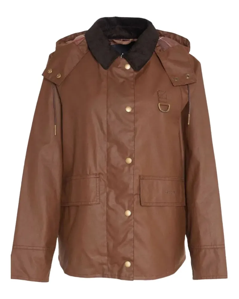 Barbour Kapuzenmantel mit Schottenkaro - Braun Braun