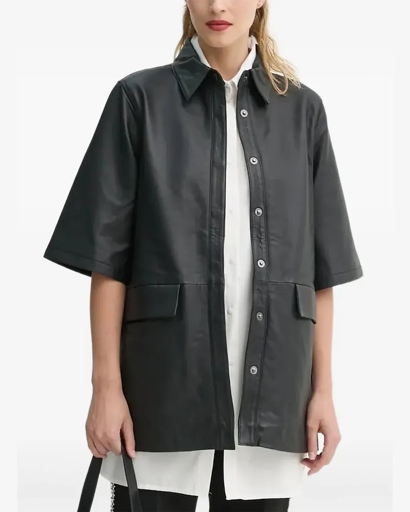 BRUUNS BAZAAR Kurzärmelige Hemdjacke - Schwarz Schwarz