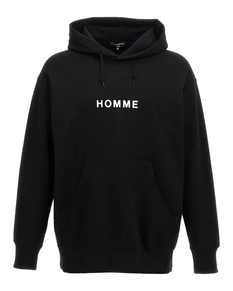Comme des Garçons logo-print cotton hoodie - Schwarz Schwarz