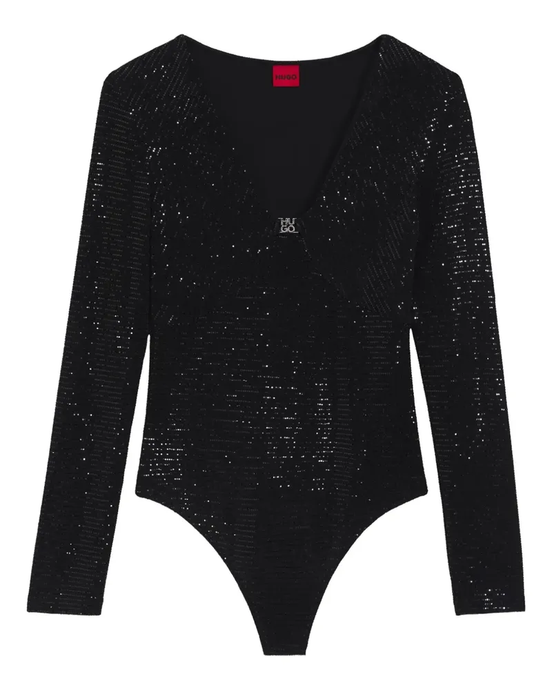 HUGO BOSS Body mit Pailletten - Schwarz Schwarz