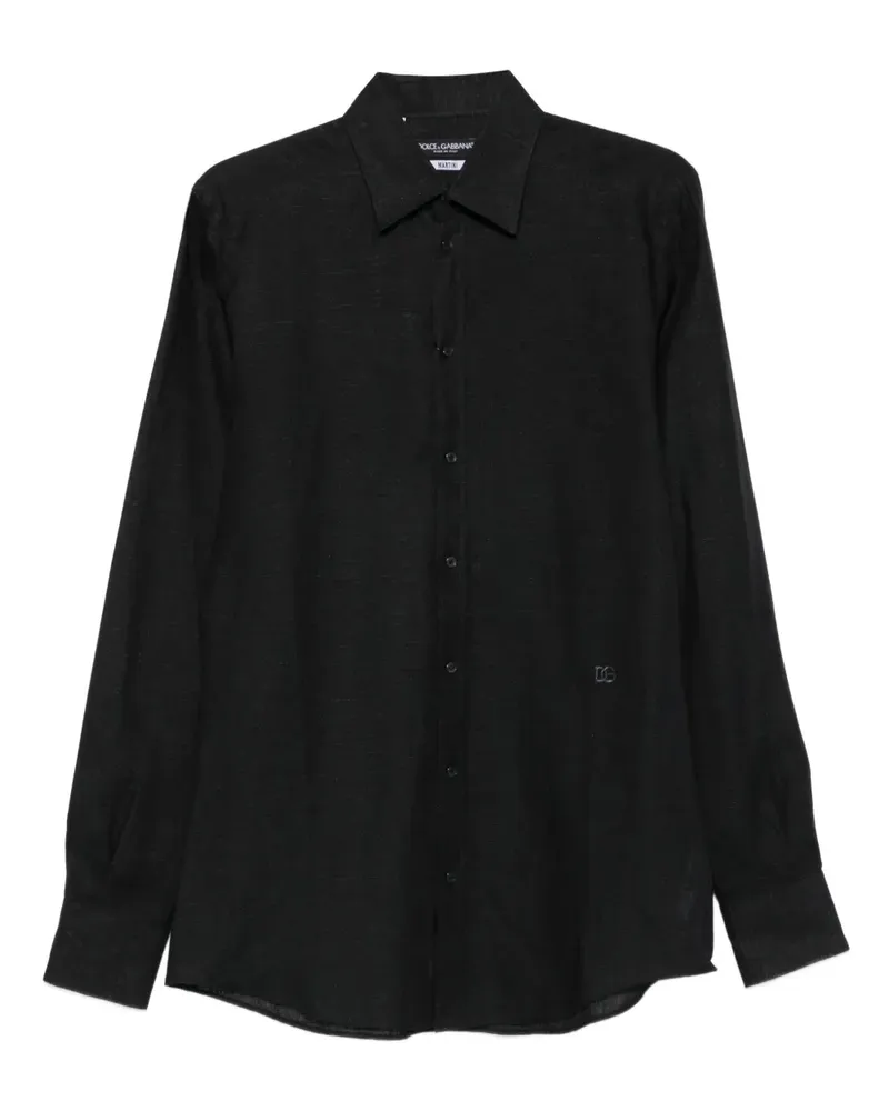 Dolce & Gabbana Hemd mit Logo - Schwarz Schwarz