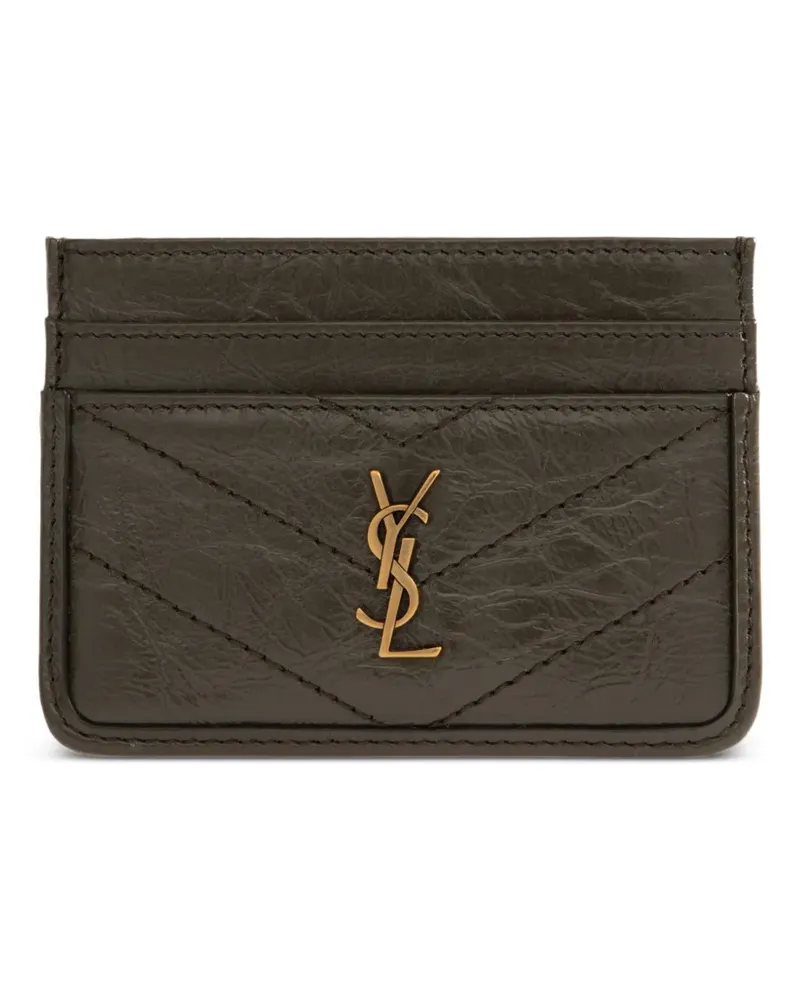 Saint Laurent Niki card case in vintage leather - Braun Braun
