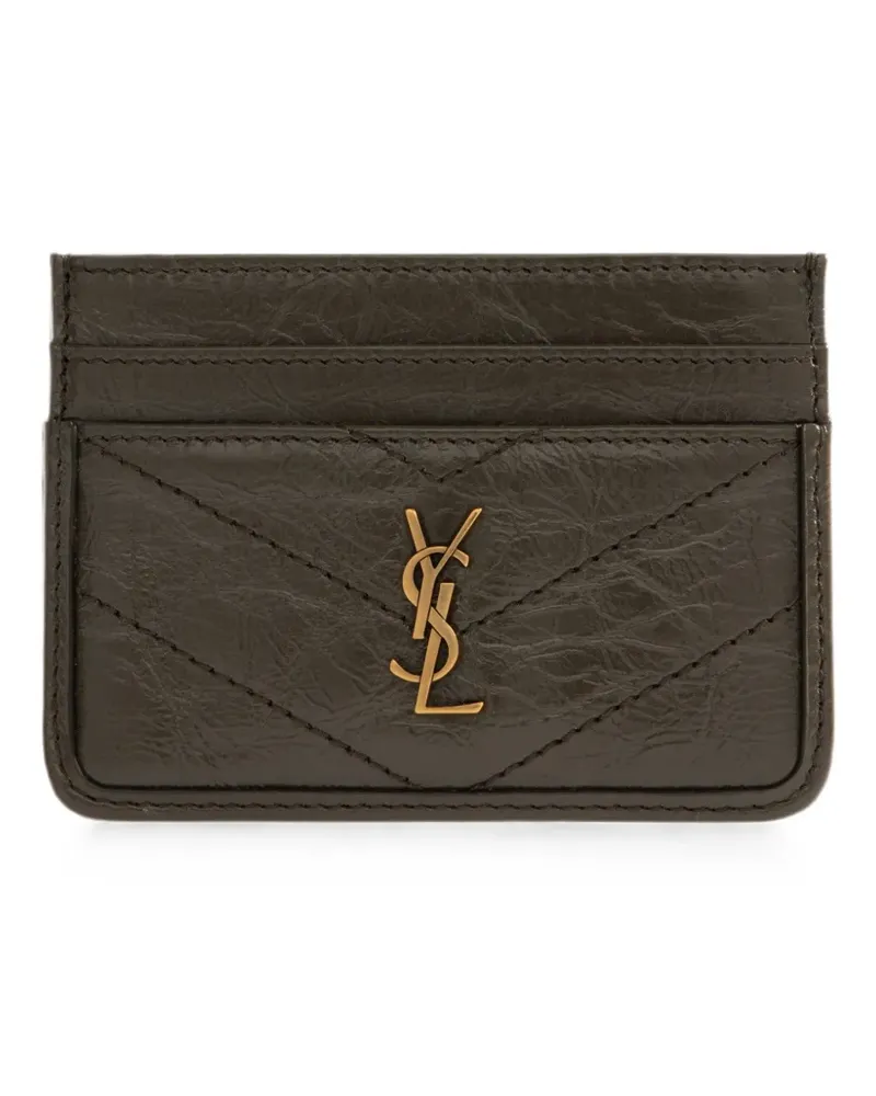 Saint Laurent Niki card case in vintage leather - Braun Braun