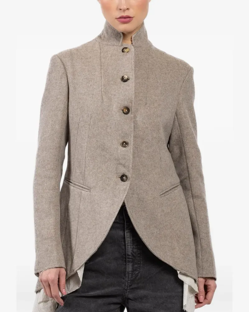 forme d'expression Victorian button high-neck coat - Nude Nude