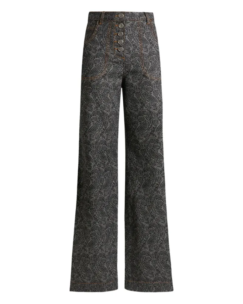Etro Ausgestellte Jacquard-Jeans mit Paisleymuster - Grau Grau