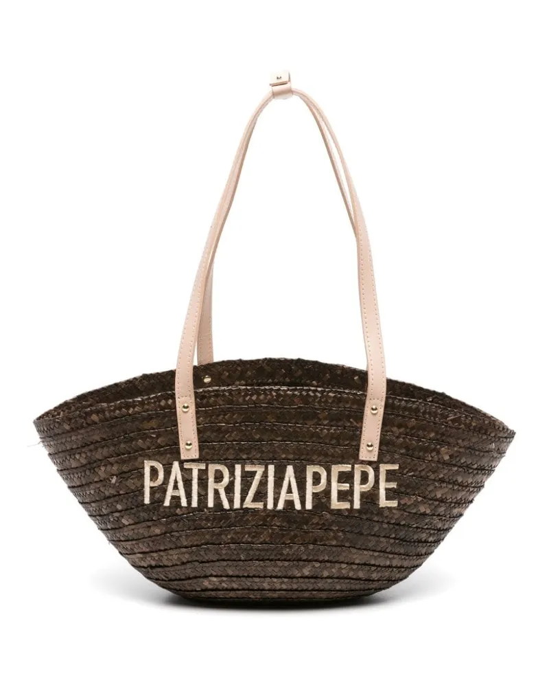 Patrizia Pepe Summer Strandtasche aus Stroh Braun