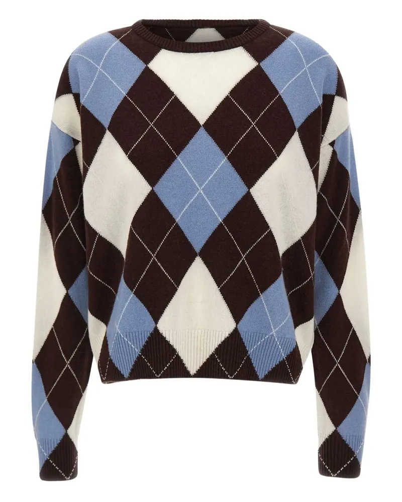 Kaos Pullover mit Rautenmuster - Braun Braun