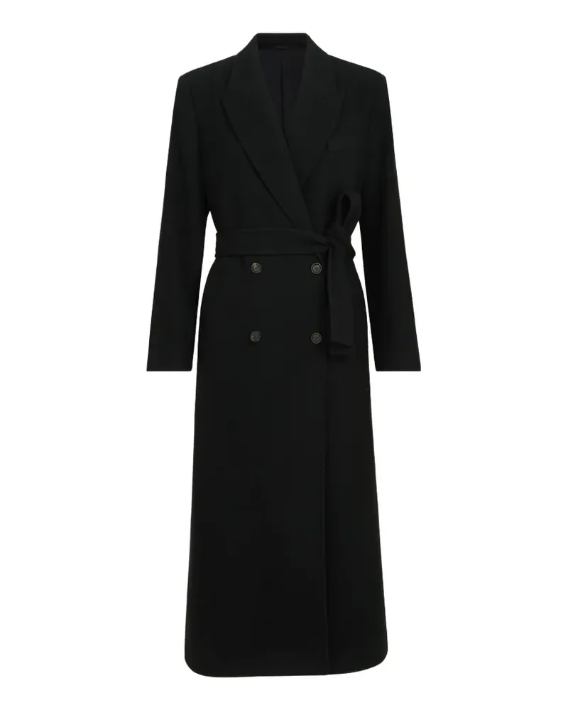 Brunello Cucinelli belted monili-trim coat - Schwarz Schwarz