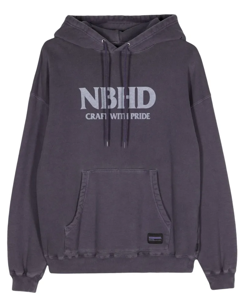 Neighborhood Hoodie mit Logo-Print Violett