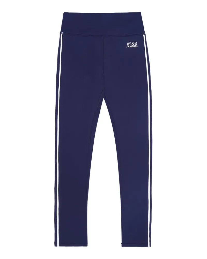 SPORTY & RICH SR Runner Leggings mit Streifen - Blau Blau