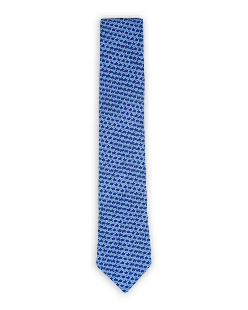 Ermenegildo Zegna palm-tree-print silk tie - Blau Blau