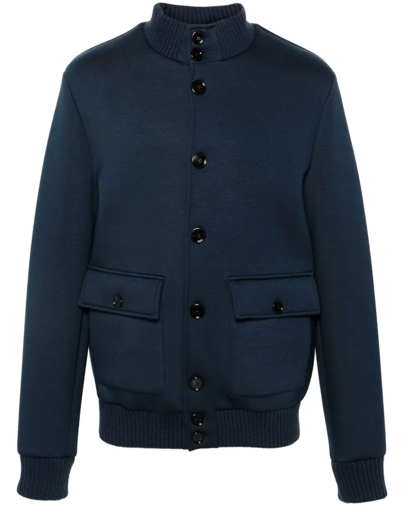 Dondup Bomberjacke aus Scuba-Jersey Blau