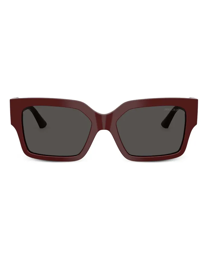 Jimmy Choo Sonnenbrille mit eckigem Gestell - Rot Rot