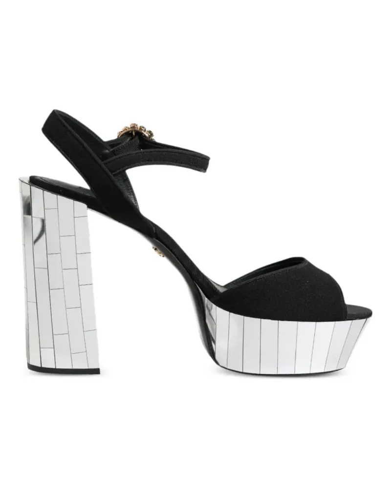Dolce & Gabbana Plateau-Sandalen mit Kristallen - Schwarz Schwarz