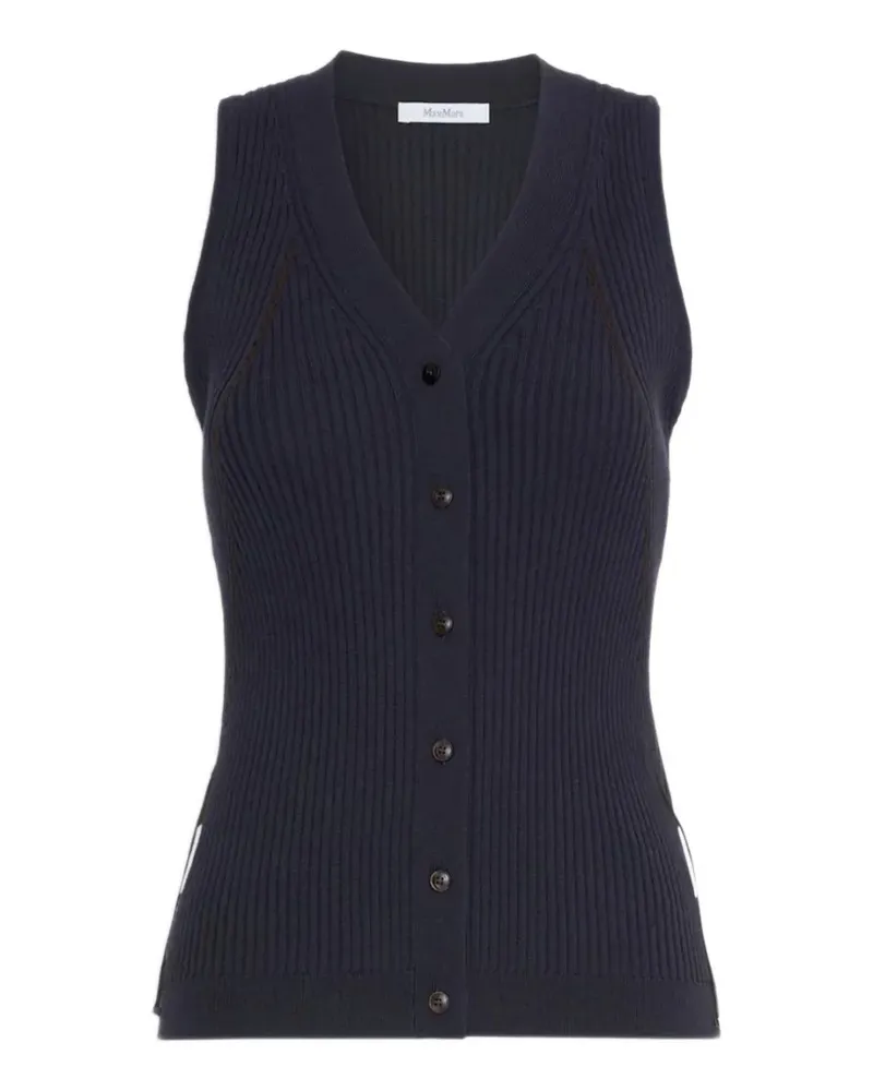 Max Mara cotton and viscose yarn gilet - ultramarine - Blau Blau
