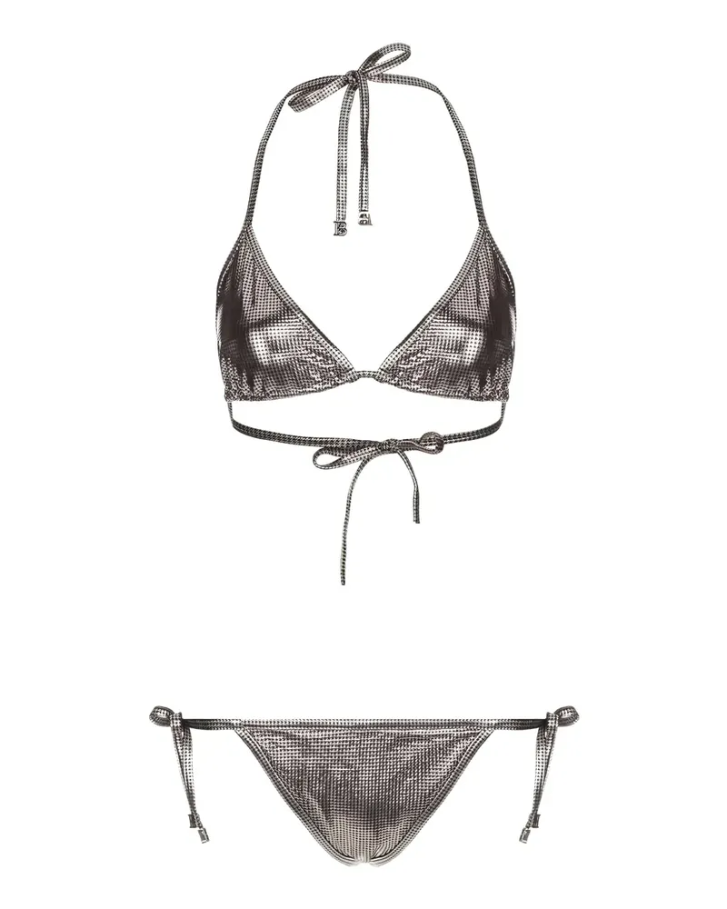 Balmain tie triangle bkini set - Silber Silber