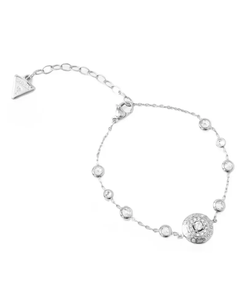 Guess Sparks crystal-embellished logo-plaque bracelet - Silber Silber