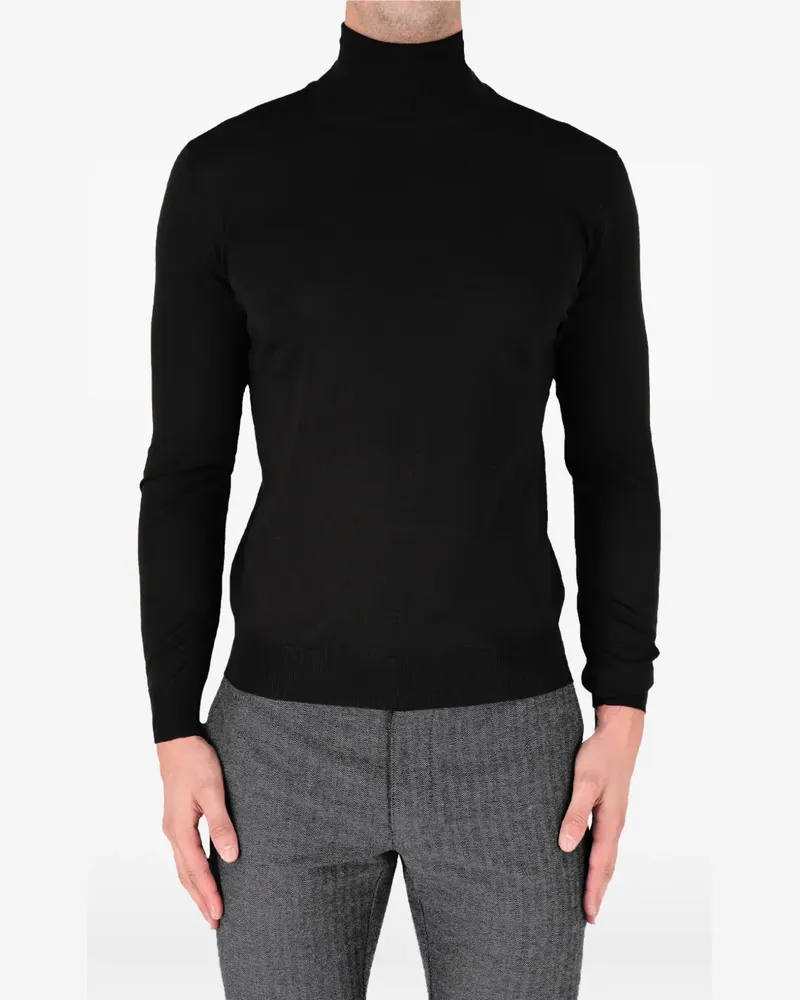 Alpha Industries Pullover mit Rollkragen - Schwarz Schwarz