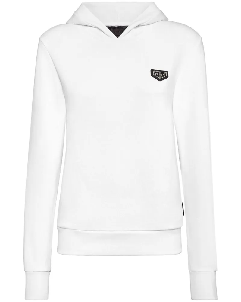 Philipp Plein Hoodie mit Logo-Schild - Weiß Weiß
