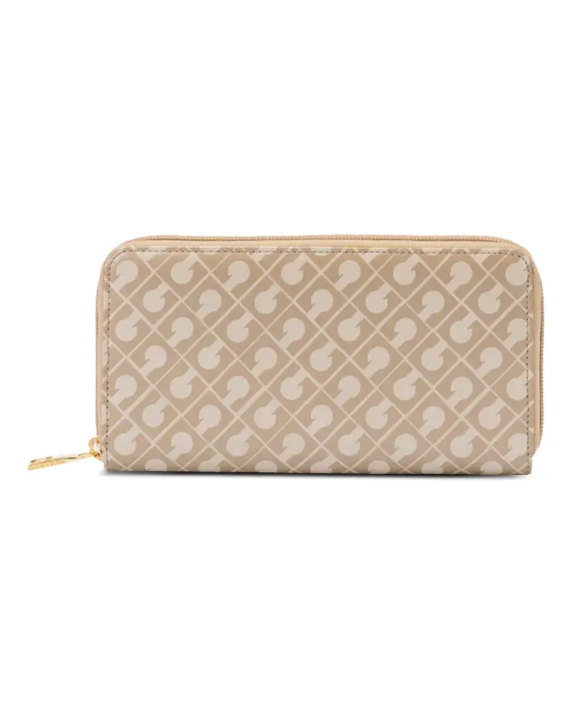 Gherardini patterned zip-up wallet - Nude Nude