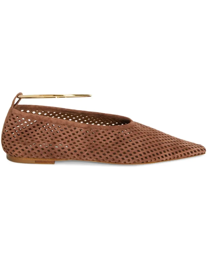 Jil Sander Perforierte Ballerinas mit spitzer Kappe - Braun Braun