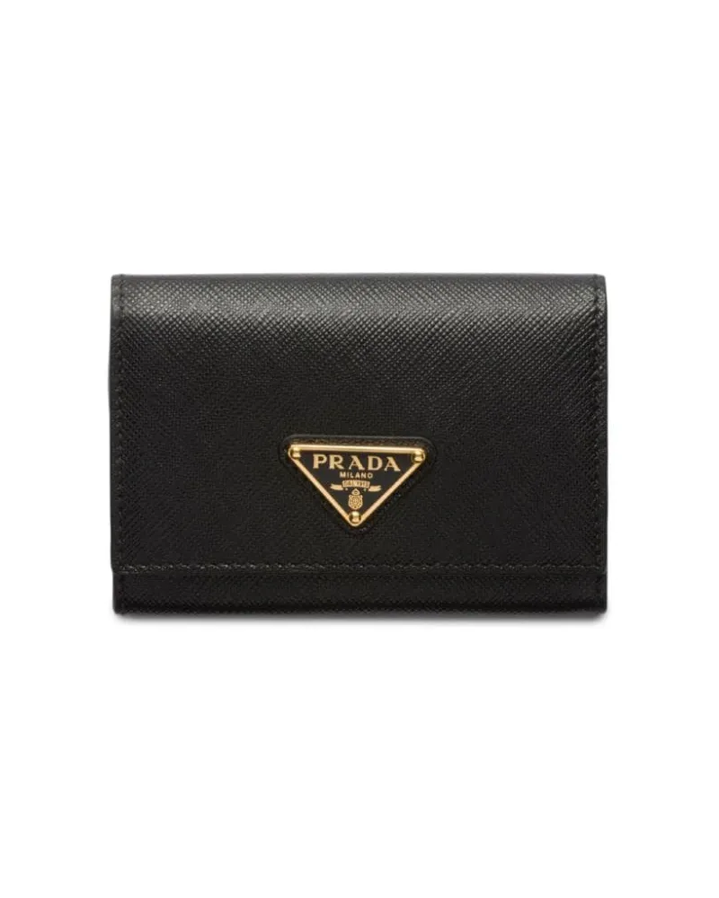 Prada Kartenetui mit Triangel-Logo - Schwarz Schwarz
