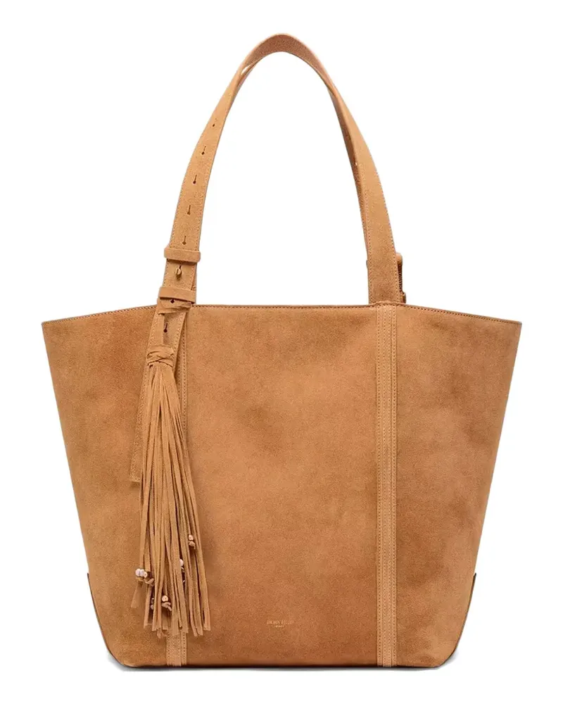 Golden Goose fringe suede tote bag - Nude Nude