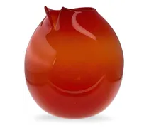 Cut Glass Vase - Orange