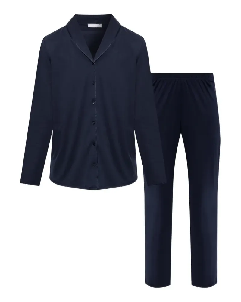 Hanro Zweiteiliger Pyjama mit Knöpfen - Blau Blau